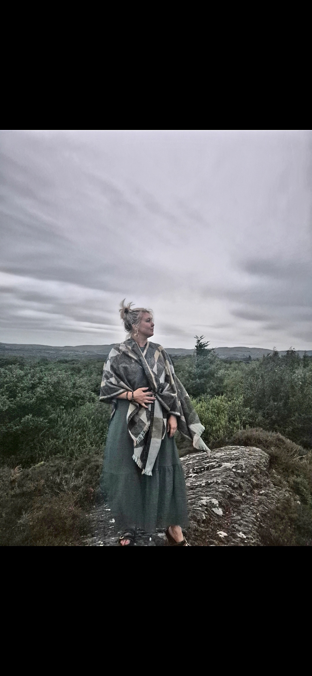 Alma on the hillside during the Escape the Chaos retreat