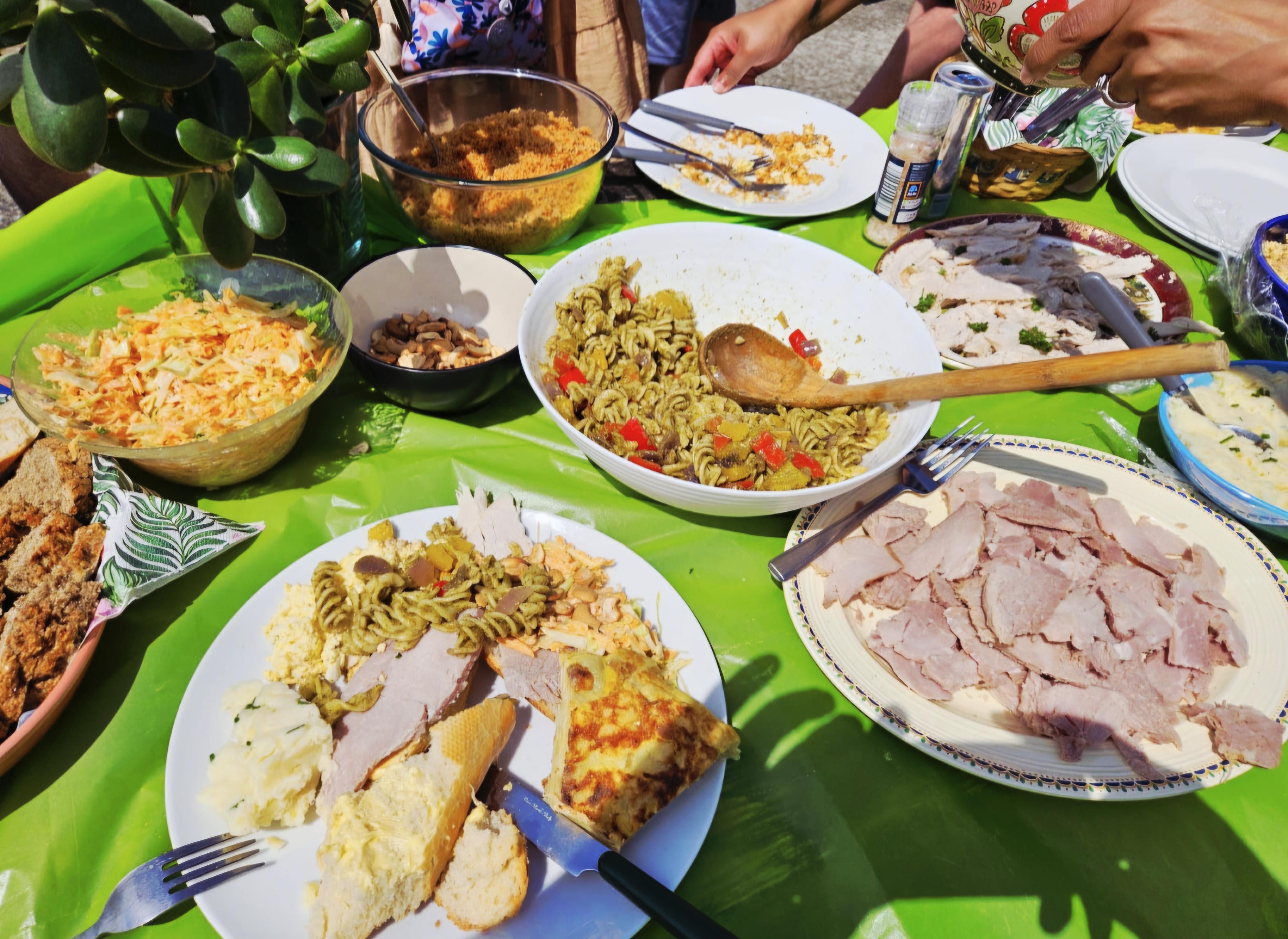 Shared picnic spread from the retreat